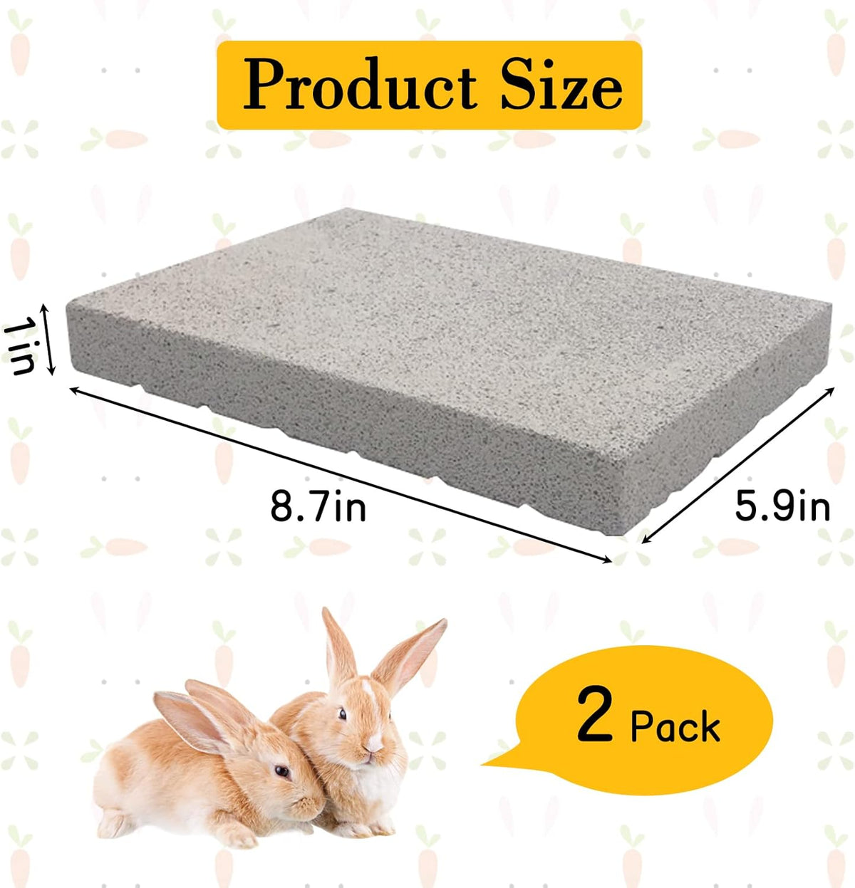 BNOSDM Rabbit Grinding Claw Pads 2Pack Bunny Scratch Foot Pads Natural Hamster Lava Stone for Teeth