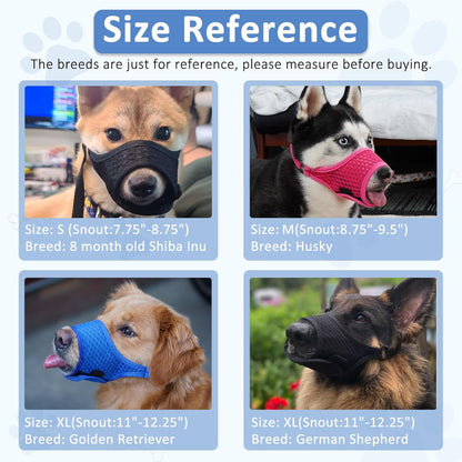 LUCKYPAW Soft Muzzle for Small Medium Sized Dogs, Dog Muzzle to Prevent Biting Chewing, Adjustable