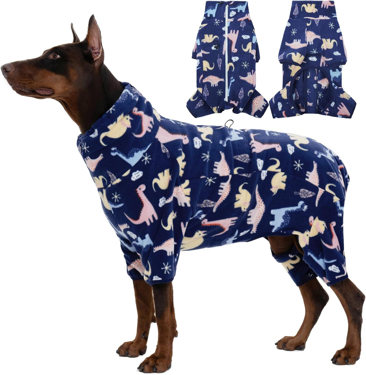 ROZKITCH Dog Clothes for Large Dogs Soft Fleece Pullover Pajamas, Pet Windproof Warm Cold Weather