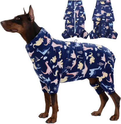 ROZKITCH Dog Clothes for Large Dogs Soft Fleece Pullover Pajamas, Pet Windproof Warm Cold Weather