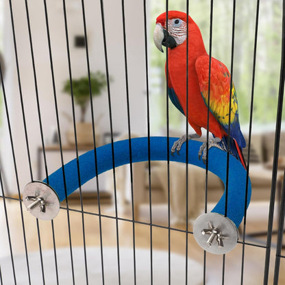 Rypet U Shape Parrot Perch Stand Toy for Paw Grinding Clean Stick Exercise, Rough-Surfaced Quartz