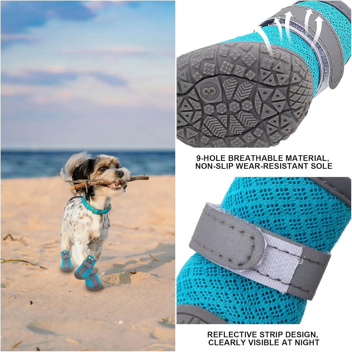 Dog Shoes for Small Dogs, Puppy Dog Boots & Paw Protector for Winter Snow Day, Summer Hot Pavement