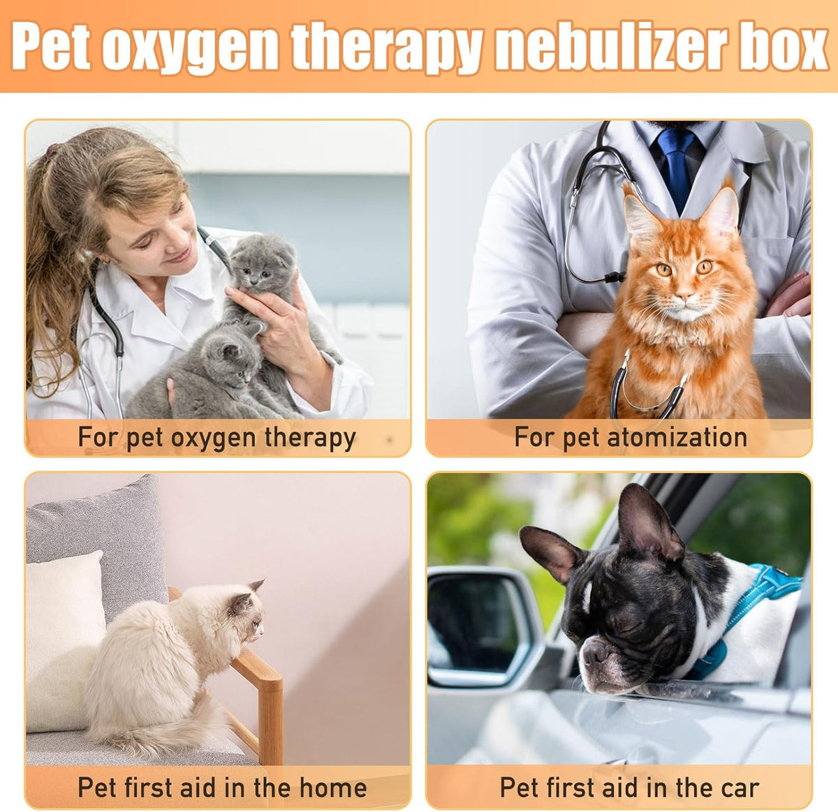 PakaLife Portable Oxygen Tank cat&Dog for pet cage,Dog&cat Inhaler,Puppy Incubator&cat
