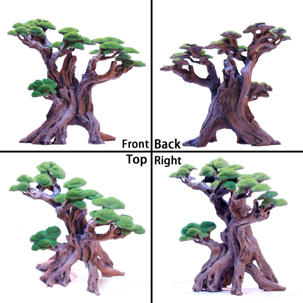 Fish Tank Decor- Bonsai Tree of The Forest with Faux Moss- Aquarium Decoration Aquascaping- Made of