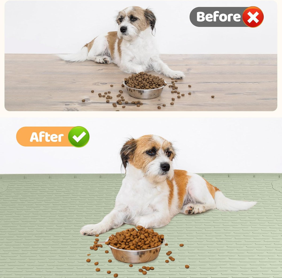 Dog Food Mat, Extra Large 40" x 28" Silicone Pet Feeding Mat for Small, Medium, and Large Pets