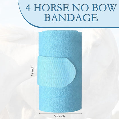 Set of 4 Horse No Bow Bandage 3D Contoured Standing Wrap Bandages Stable Nylon Horse Leg Wraps for
