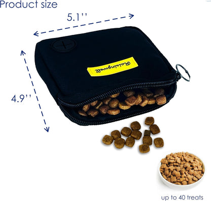 Dog Treat Pouch for Pet Walking and Training with Clicker Poop Bags Small Fanny Zipper Pack Holder