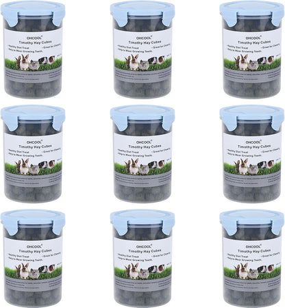Timothy Hay Cubes 90 oz (9 * 10 oz) with Small Size - Timothy Grass Pellets for Tortoises Rabbits