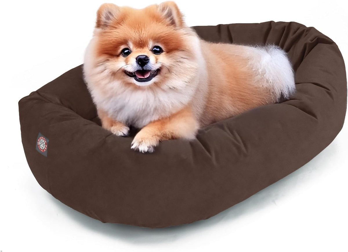 Majestic Pet 24 Inch Suede Shredded Memory Foam Mix Calming Small Dog Bed Washable 24 x 19 x 7
