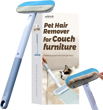 Pet Hair Remover for Couch, Grey, 17.3Inch, Durable, Reusable, Washable Lint Cleaner for Dog and