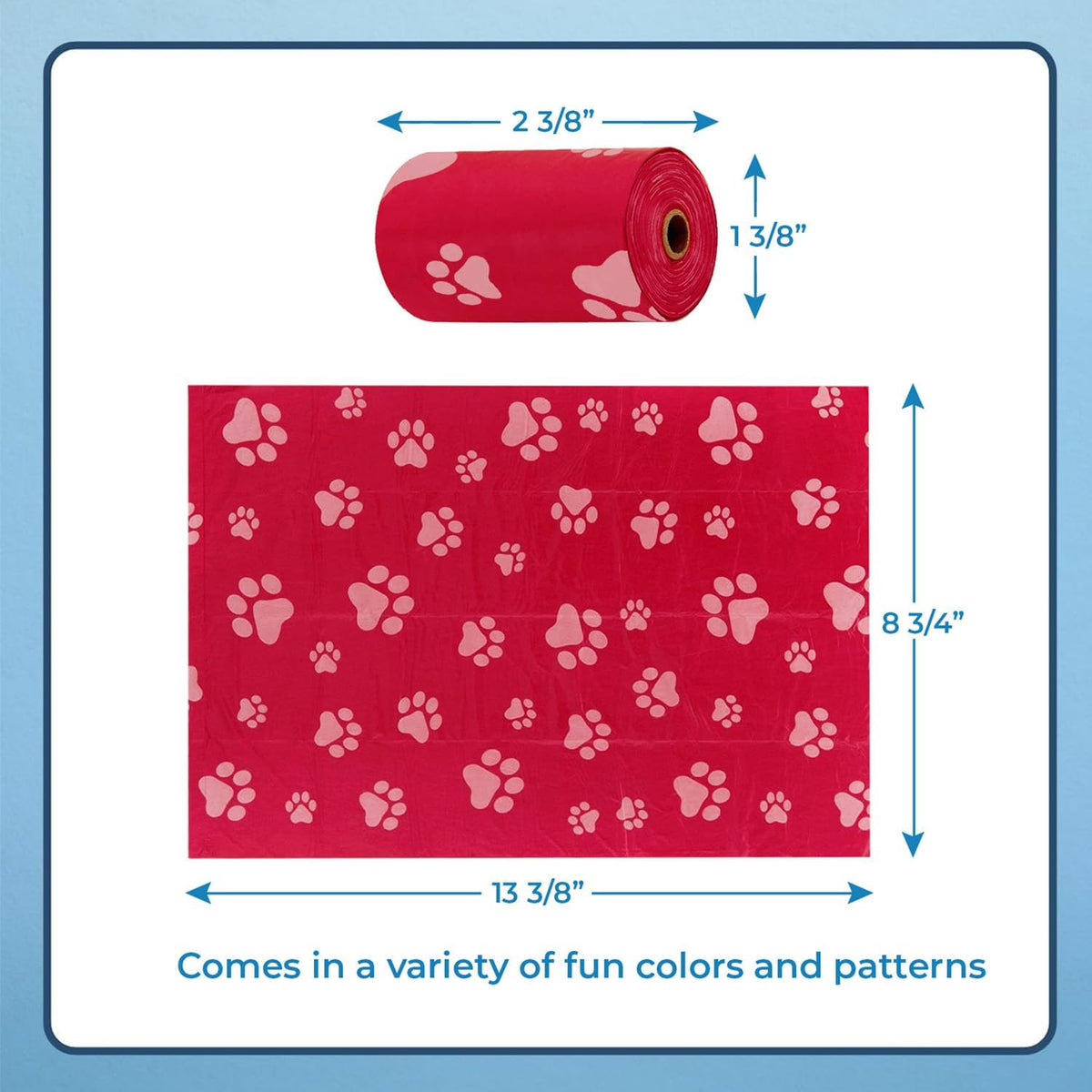Best Pet Supplies Dog Poop Bags (240 Bags) for Waste Refuse Cleanup, Doggy Roll Replacements for