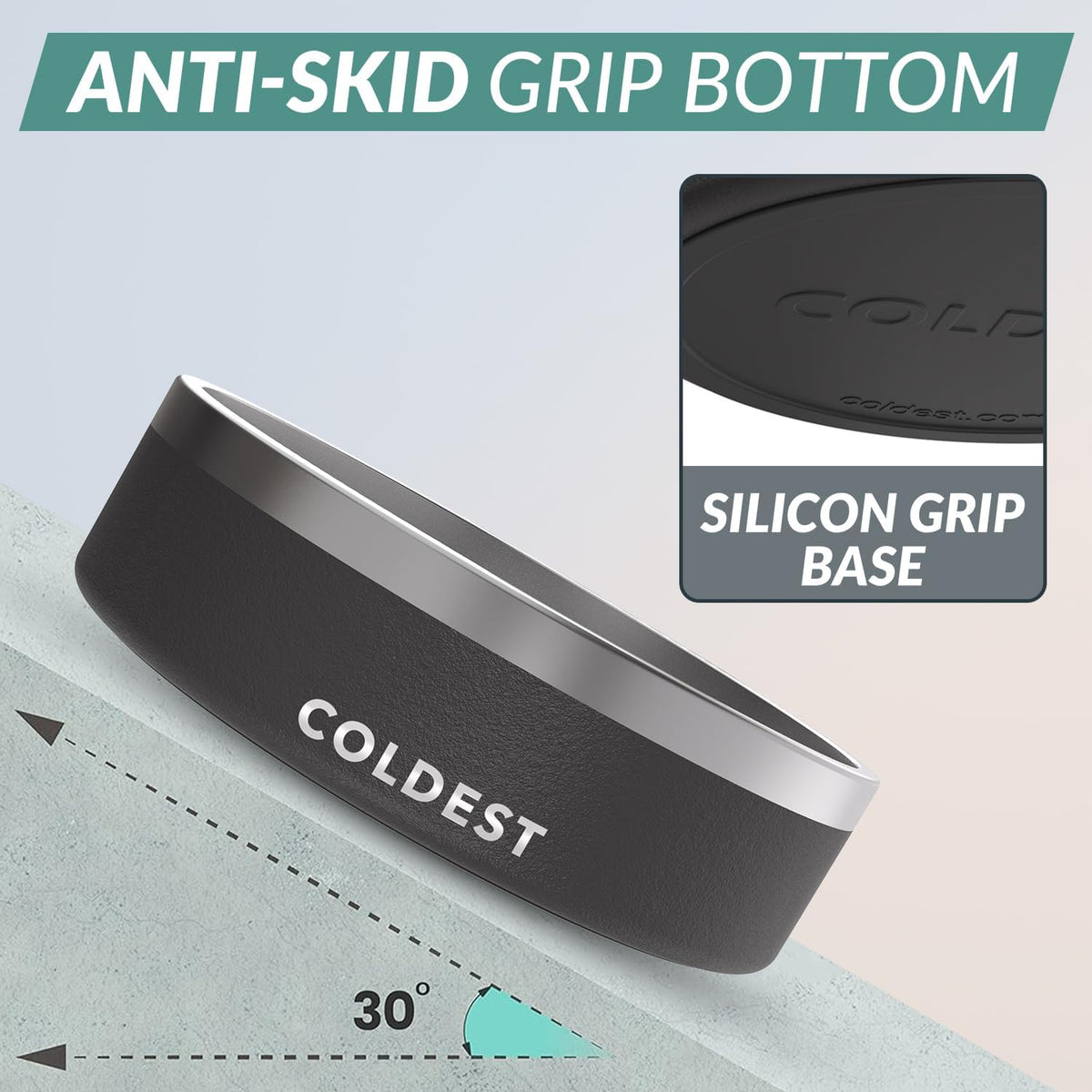 Coldest Dog Bowl - Anti Rust Metal, Non Slip, 3 Layers Insulated Stainless Steel Dog Bowls - Spill