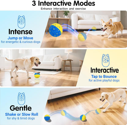 Dog Ball Smart Interactive Dog Toy with Remote Control,Automatic Moving,Bouncing and Rotating 3