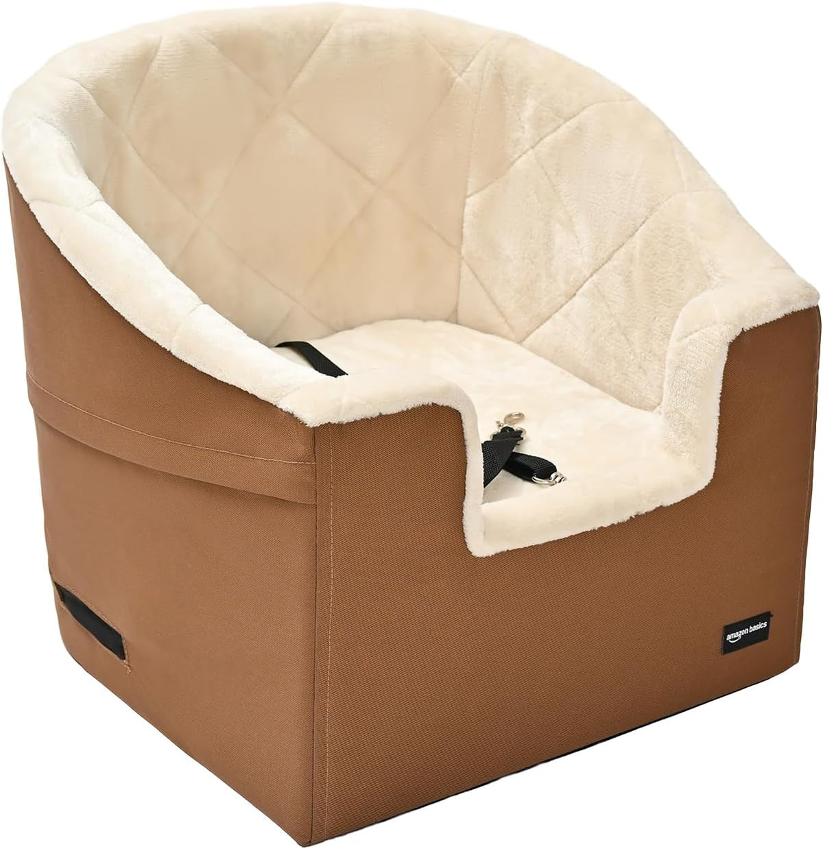 Amazon Basics Pet Car Booster Bucket Seat for Small Pets up to 25lbs, Machine Washable Cover
