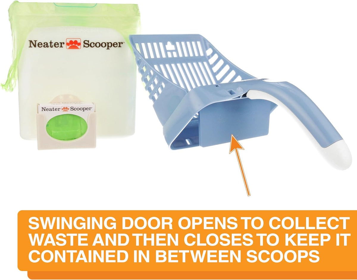 Neater Pet Brands Neater Scooper Standard Cat Litter Scoop, 60 Refill Bags – Mess-Free Cat Litter