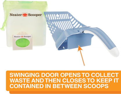 Neater Pet Brands Neater Scooper Standard Cat Litter Scoop, 60 Refill Bags – Mess-Free Cat Litter