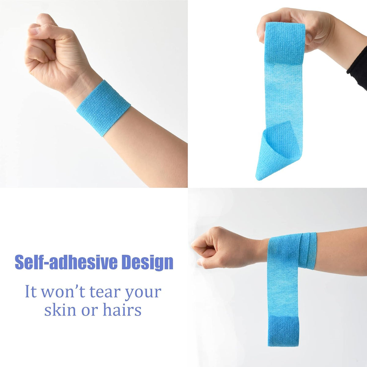 9 Pack 2" x 5 Yards Self Adhesive Bandage Wrap Self Stick Wrap for Ankle, Wrist, Finger, Sports