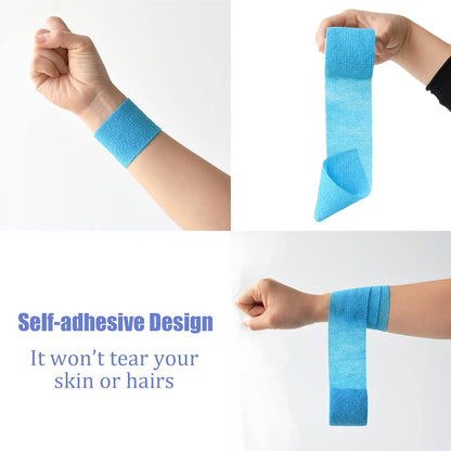 9 Pack 2" x 5 Yards Self Adhesive Bandage Wrap Self Stick Wrap for Ankle, Wrist, Finger, Sports