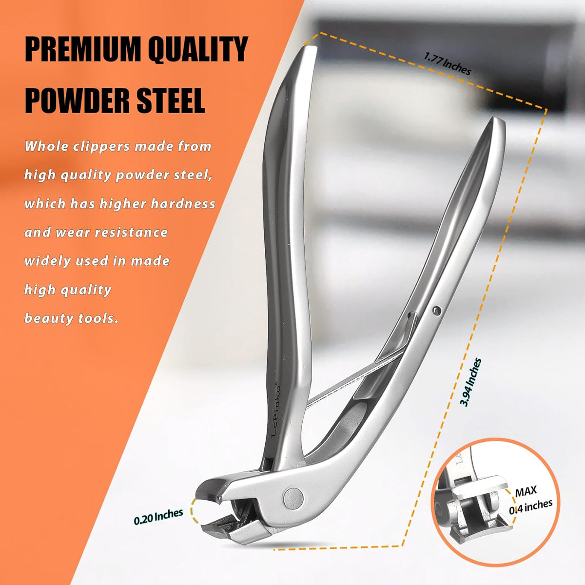 Angled Head Large Toenails Clippers for Seniors, Nail Clipper for Thick Toenails and Fingernails