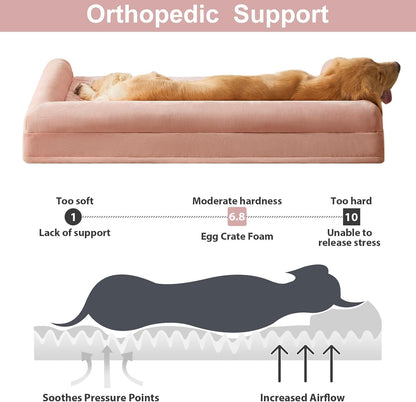 BFPETHOME Dog Beds for Large Dogs, Orthopedic Dog Bed for Medium Large Dogs,Big Waterproof Couch