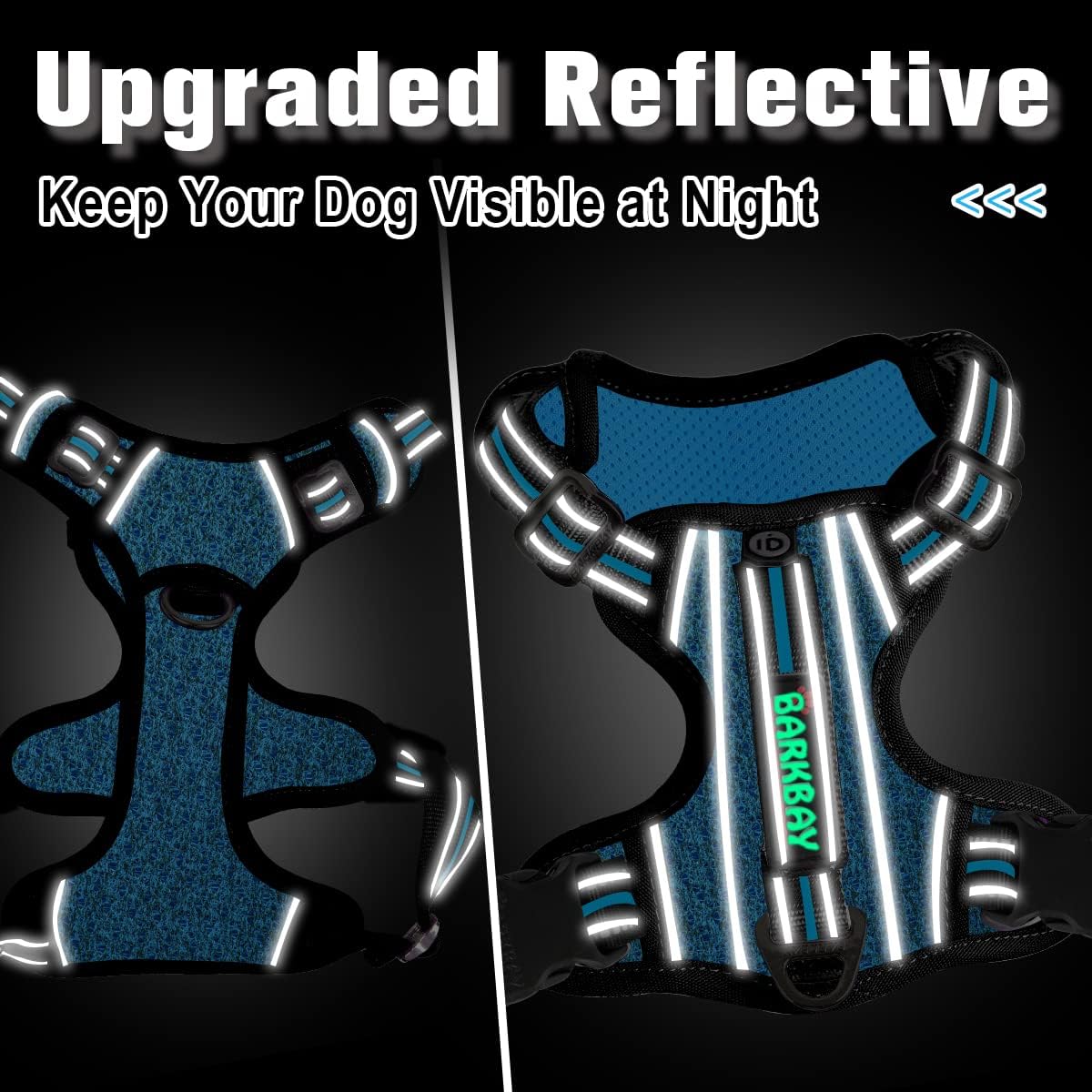 BARKBAY Dog Harness No Pull with ID Tag Pocket - Heavy Duty, Reflective, Easy Control for Large