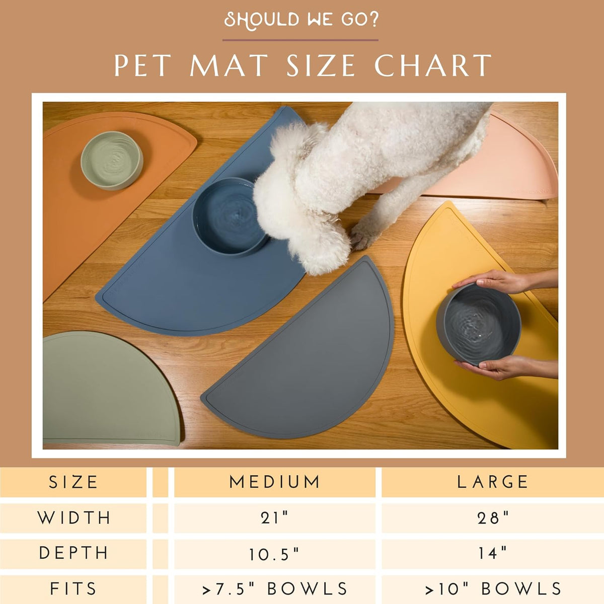 Waterproof Silicone Pet Food Mat - Non-Slip, Spill-Proof Feeding Mats for Floors, Raised Edge