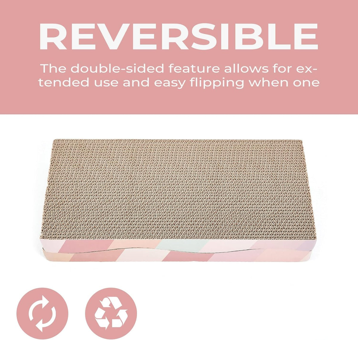 Cat Scratch Pad Cardboard cat scratchers for Indoor Cats Reversible Large Wide Corrugated with