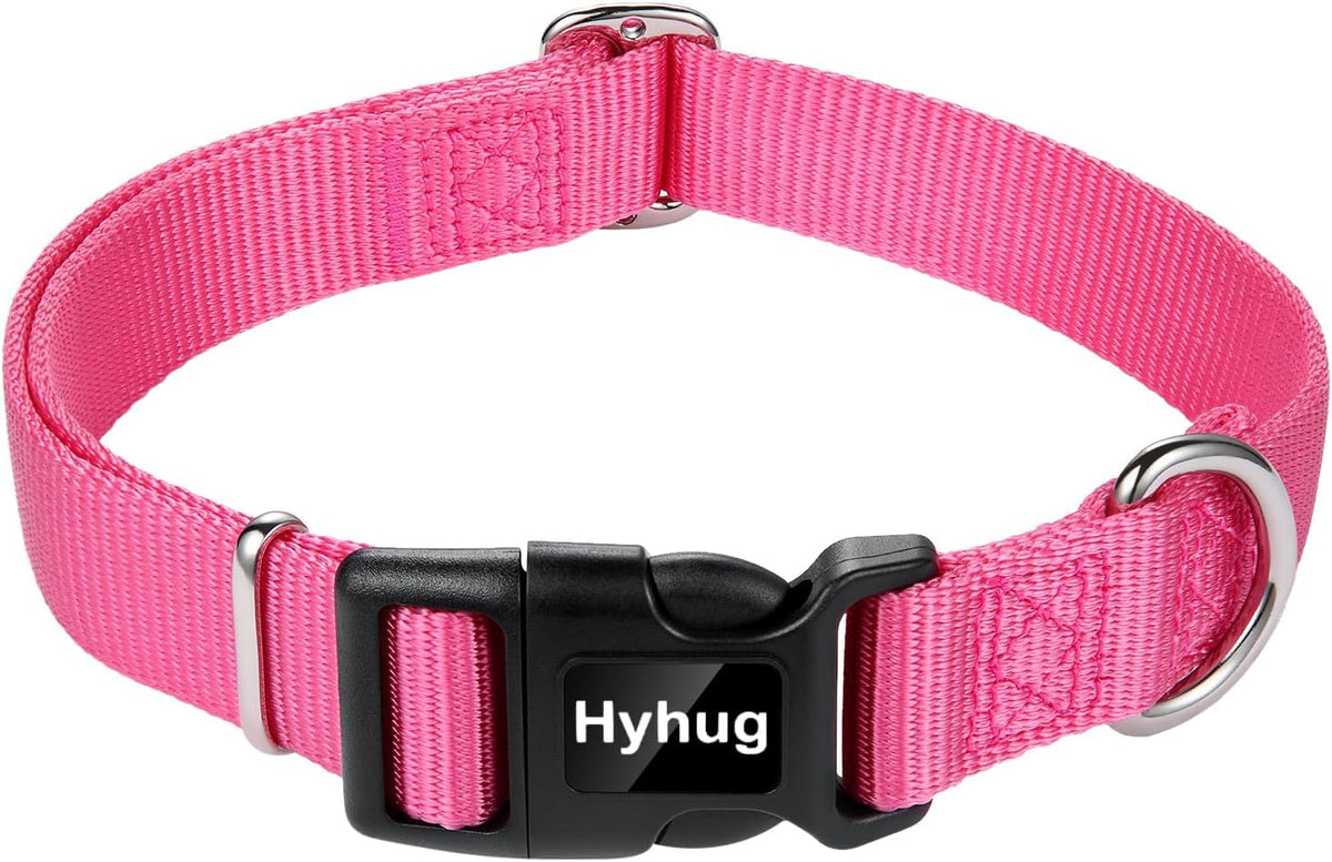 Hyhug Dog Collar with Quick Release Buckle, Nylon Adjustable Sturdy Cute Dog Collars for Large Dogs