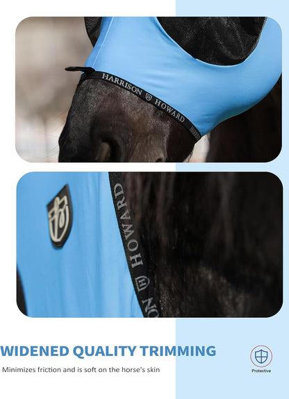 Harrison Howard Horse Fly Mask with Forelock Opening Stretch Breathable and Comfortable for Horses