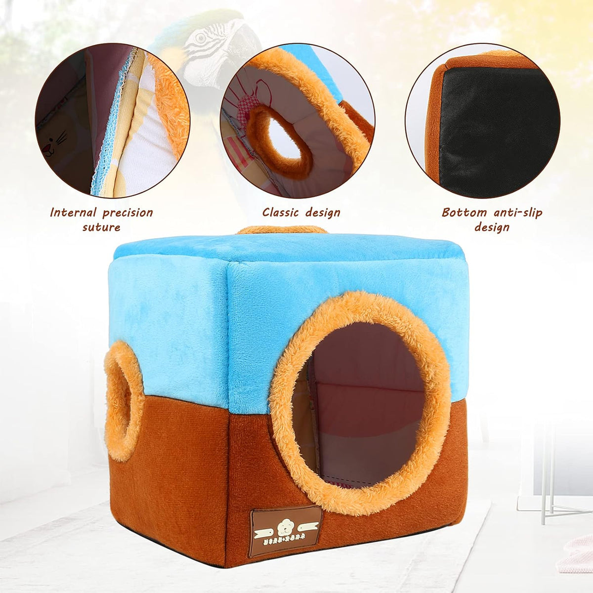 Large Size Parrot Nest House - Winter Warm Bird Snuggle Hut Hanging Birds House Cage Hideaway Cave