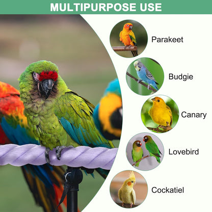 2-Pack Rope Perches for Bird Cages, 31.5 in Length Comfort Grip Flexible Rope Perch Beak & Paw