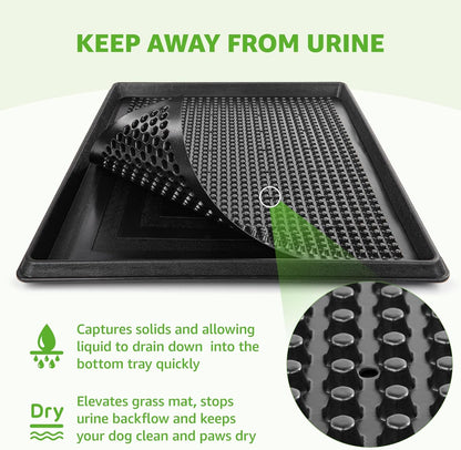Portable Dog Litter Boxes with 2 Pack Replacement Artificial Grass,Indoor Outdoor Potty Training