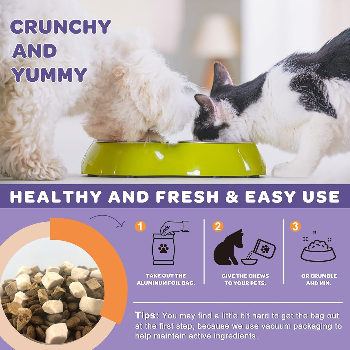 NATURE TARGET Probiotics for Dogs, 6 Billion Freeze Dried Dog Probiotics with Prebiotics & Enzymes