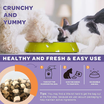 NATURE TARGET Probiotics for Dogs, 6 Billion Freeze Dried Dog Probiotics with Prebiotics & Enzymes