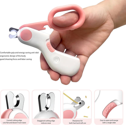 Pet Nail Clippers with LED Lights cat Nail Clippers for Indoor Cats Nail Trimmer Clippers for Small