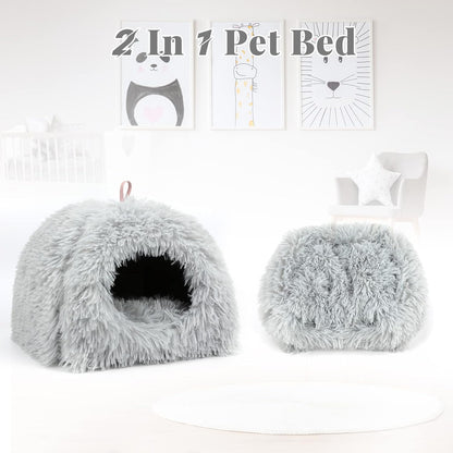 YUEPET Guinea Pig Bed Plush Calming Hideout, Warm Rabbit Hide for Hamsters Hedgehogs Ferrets Dwarf