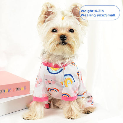 Pink Dog Pajamas Cute Dog Clothes Pet Pjs Onesies Girl Dog Pajamas for Small Dogs Summer Pet