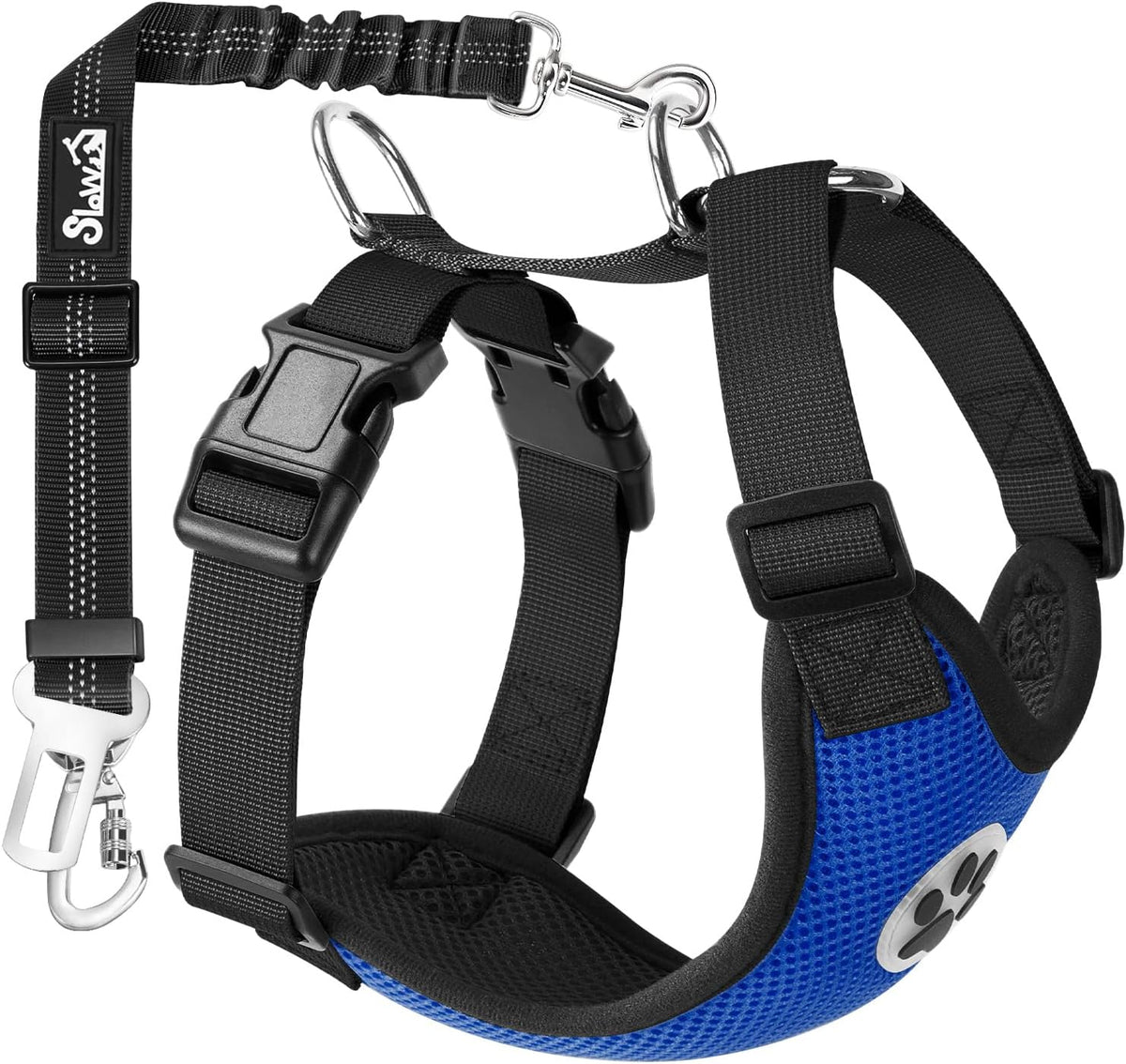 SlowTon Dog Seat Belt Harness for Car, Dog Car Harness Adjustable Mesh Breathable & Dog Seatbelt