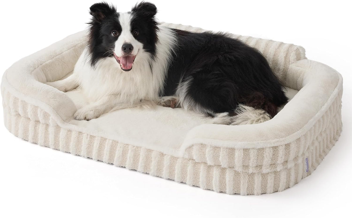 LE SURE Cute Dog Beds for Extra Large Dogs, Orthopedic Waterproof XL Pet Bed with Sides, Non-Slip
