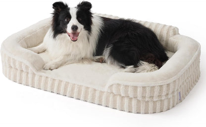 LE SURE Cute Dog Beds for Extra Large Dogs, Orthopedic Waterproof XL Pet Bed with Sides, Non-Slip