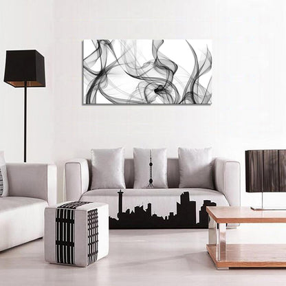 XXMWallArt FC3850 Abstract Wall Art Light Streak Black and White Abstract Line Canvas Wall Art for