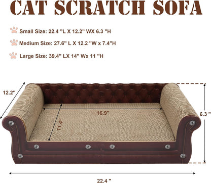 Scratching Sofa, Couch Shaped Thick Scratching Cardboard, Lounge Bed for Indoor Rest&Play, Sofa