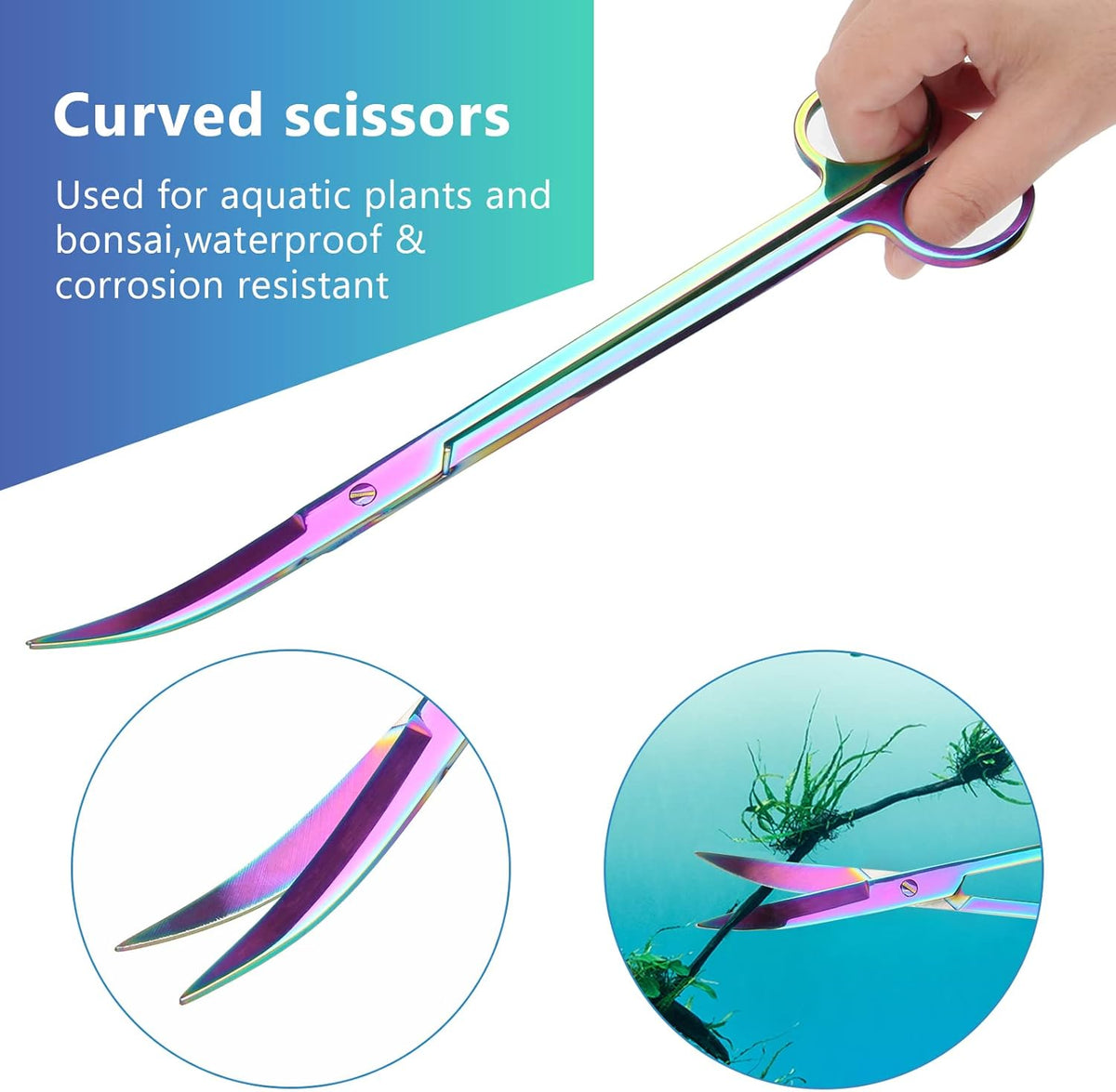 4 in 1 Quarium Aquascape Tools Kits, Anti-Rust Stainless Steel Aquatic Plant Aquascaping Tweezers