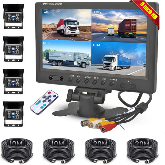 Hikity Backup Camera with Monitor Kit, 9?˜â€?Car Rear View Monitor with Waterproof 18 IR LED Night