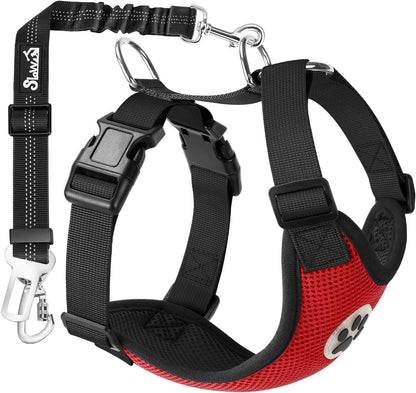 SlowTon Dog Seat Belt Harness for Car, Dog Car Harness Adjustable Mesh Breathable & Dog Seatbelt