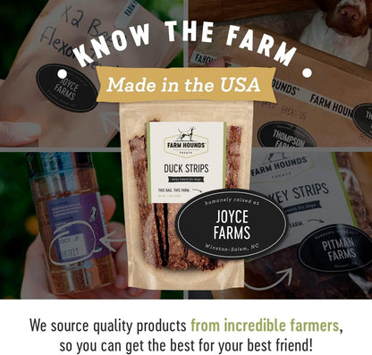 Farm Hounds - Duck Strips - Premium Natural Jerky for Dogs - Made from 100% Humanely Raised Duck