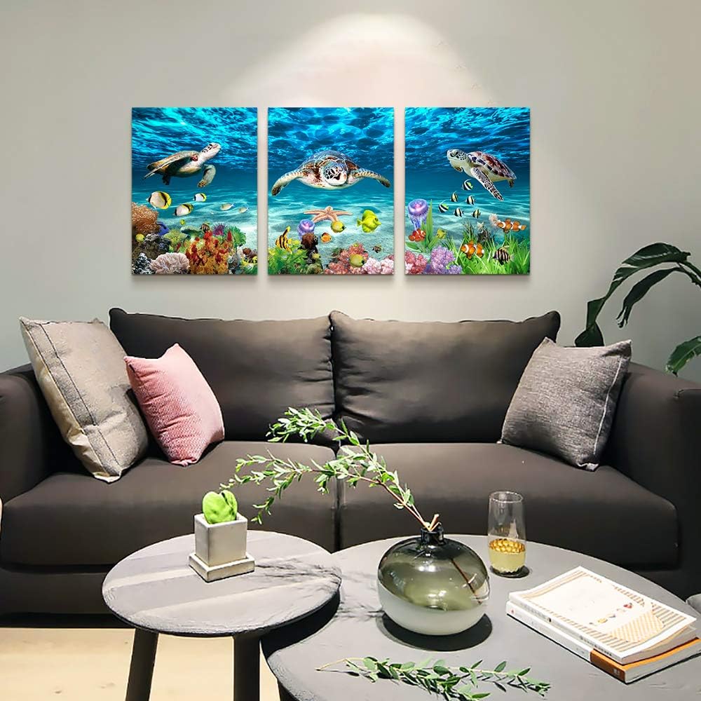 Canvas Wall Art for Living Room Large Size Wall decor for Bedroom Bathroom Wall Decoration blue