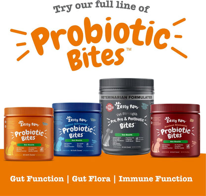 Zesty Paws Vet Strength Probiotics for Dogs, Digestive Health & Gut Flora Support, Dog Supplements