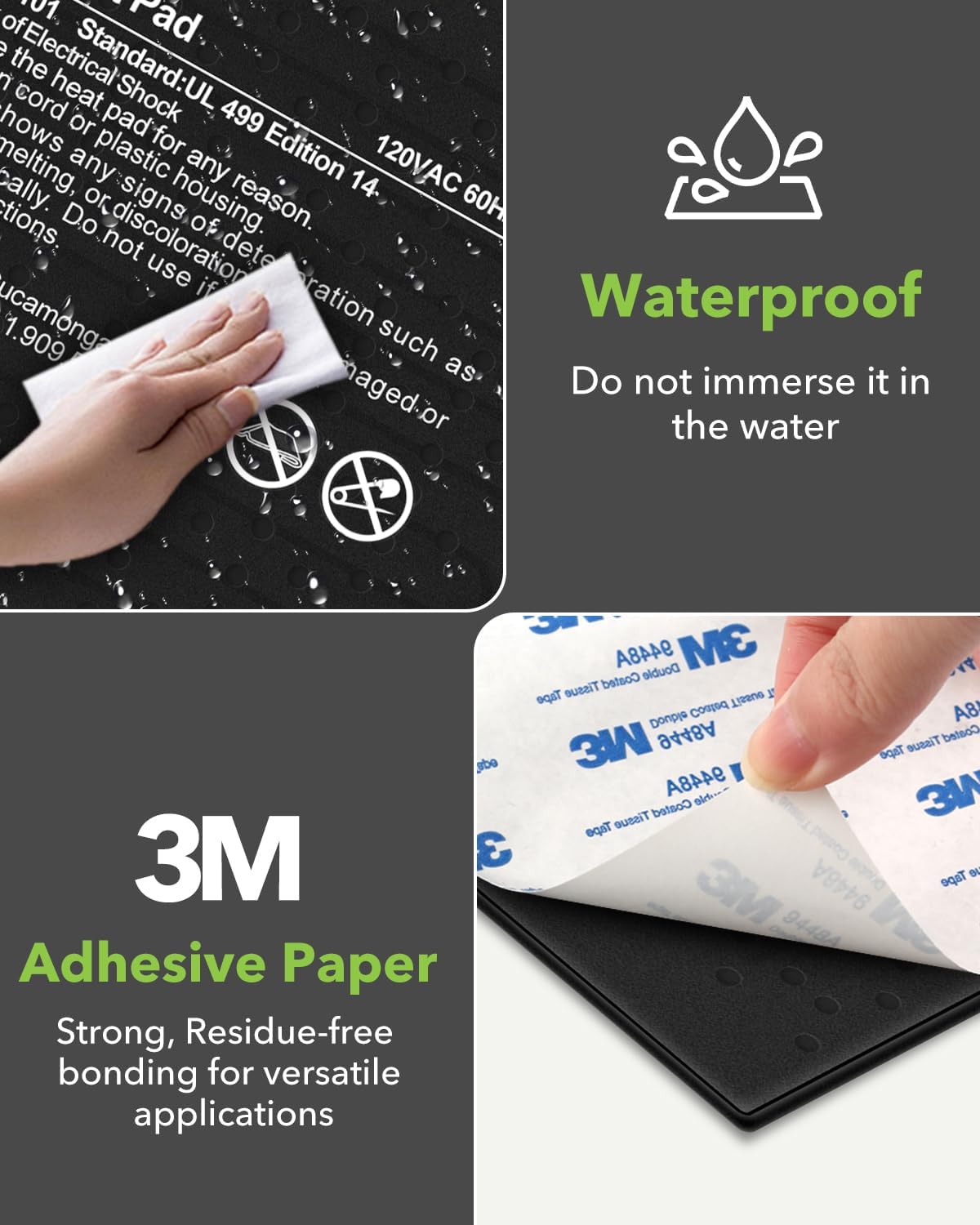 BN-LINK Reptile Heat Pad 6"X8" 8W for 10-20gal Under Tank Terrarium Heating Mat Waterproof for