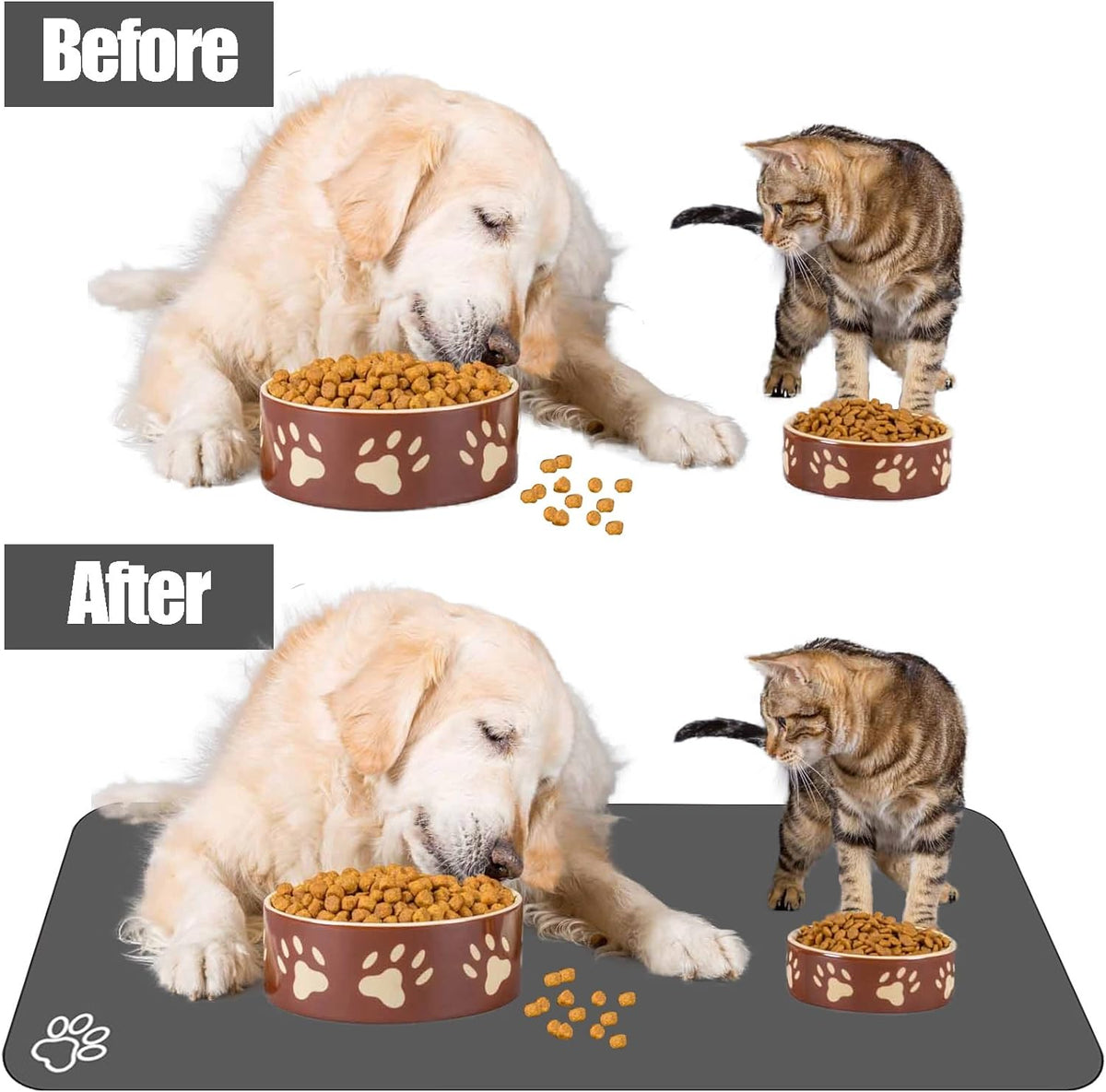 Large Pet Feeding Mat, 39.3"x15.7" Absorbent Quick Dry Dog Mat for Food and Water Bowl, Non Skid